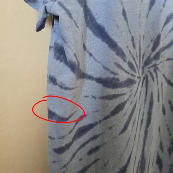 PINK Victoria's Secret Blue Tie Dye Love Pink Pocket Tee Shirt - Picture 10 of 15